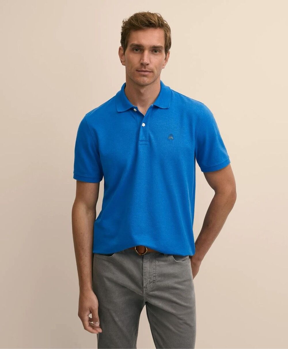 Brook Brothers Golden Fleece Stretch Polo Blue Sz Medium Shirt